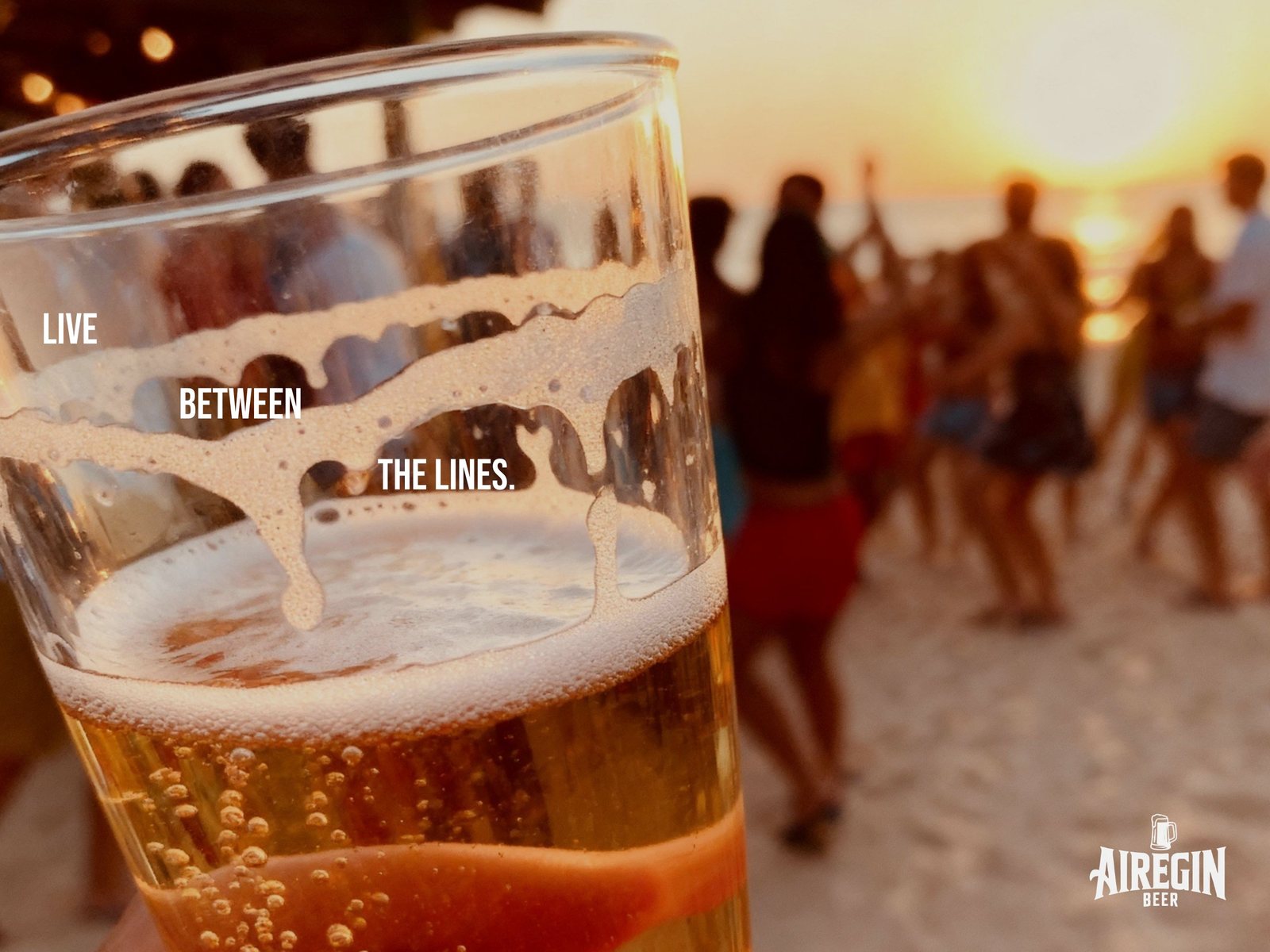 Airegin Beer — Live between the lines, playa al atardecer